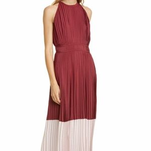 Joie Aleanna Colorblock Pleated Dress size 6 NWT